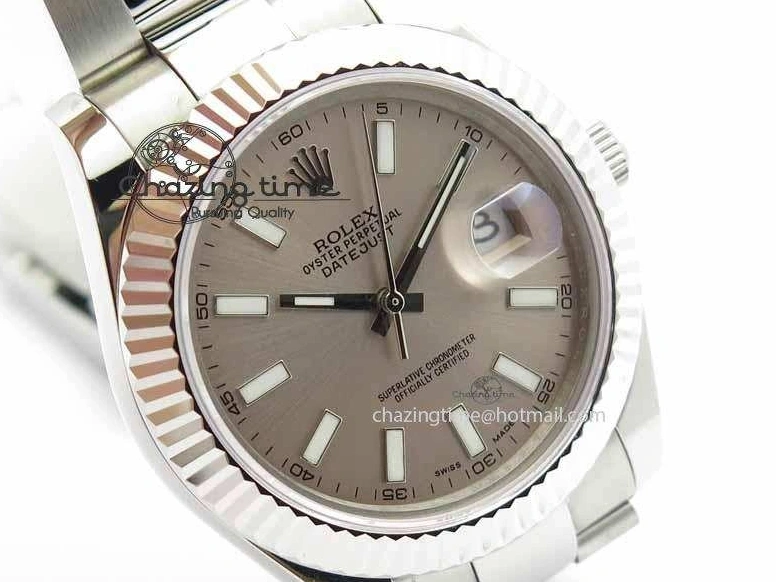 MiroTime 0408 DateJust II 41mm SS BP Maker Best Edition Gray Dial On SS Bracelet SA Trendsetting 3736